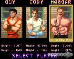 Пример типичного набора героев из Final Fight.